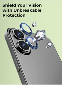 glassology iPhone 16 Plus Lens Guard Scratch Resistant Anti-Fingerprint Camera Protection (Blue)  - Image 2