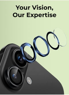 glassology iPhone 16 Plus Lens Guard Scratch Resistant Anti-Fingerprint Camera Protection (Blue)  - Image 3