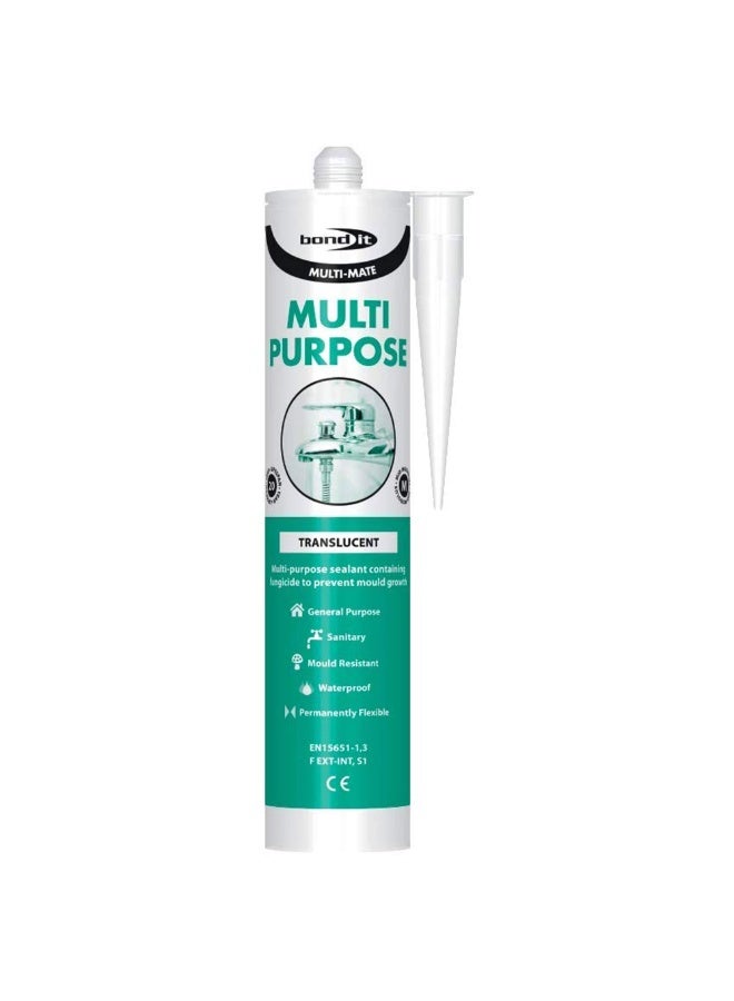 Bond It Bond-It Multi-Mate General Purphose Silicone - Sanitary, Mould Resistant, Water Proof, Permanently Flexible (Transparent, EU3) - Image 1