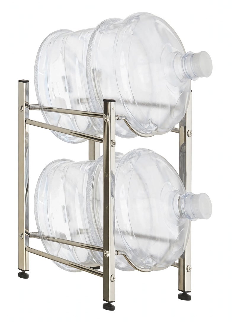 DubaiGallery Water Bottle Storage Rack EU-364363 – 1PCS Two Tier Bucket Organizer Stand, Strong Metal Construction, Space Saving Floor Storage Rack for Drinking Water Bottles, Home, Office, Kitchen and Restaurant - Image 4