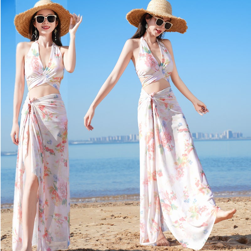 [Glass Island] Split Three-Piece Swimsuit Women'S Bikini Bikini Seaside Belly Covering Swimsuit - Image 5