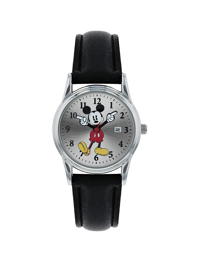 Disney Kid's Unisex Analog Round Shape PU Leather Wrist Watch MK1003 - 32 Mm