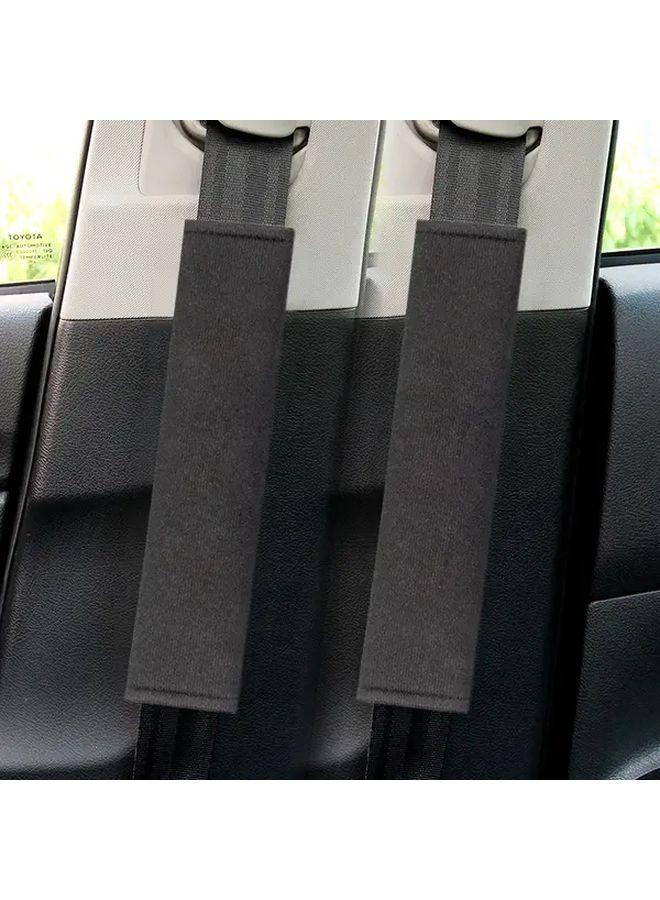 Grey Universal Car Seat Belt Shoulder Cover Soft Plush Extended Car Interior Decoration - Image 3