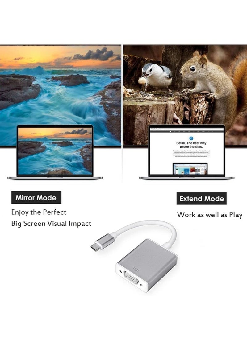 ELTRAZONE - USB Type C to VGA Adapter, USB-C to VGA, Thunderbolt 3 to VGA Adapter, Full HD 1080P Video Output, Compatible with Multiple Branded Devices – Perfect for Laptops, Tablets, and Monitors - Image 1