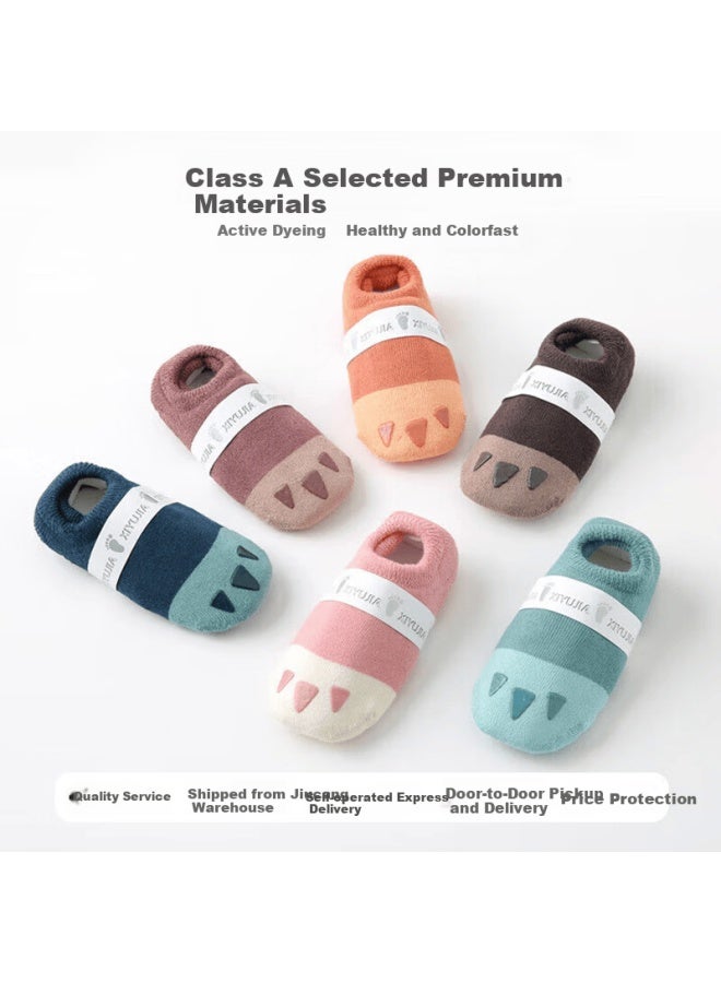 9i9 Baby Floor Socks Cute Bear Paw Non-slip Children's Socks Spring Autumn Infant Walking Socks Thickened Sock Covers 3 Pairs F72 - Image 1