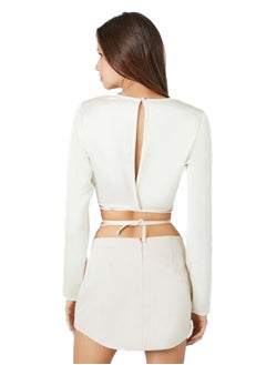 FOREVER 21 Satin Crisscross Crop Top  - Image 4