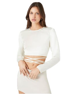 FOREVER 21 Satin Crisscross Crop Top  - Image 2