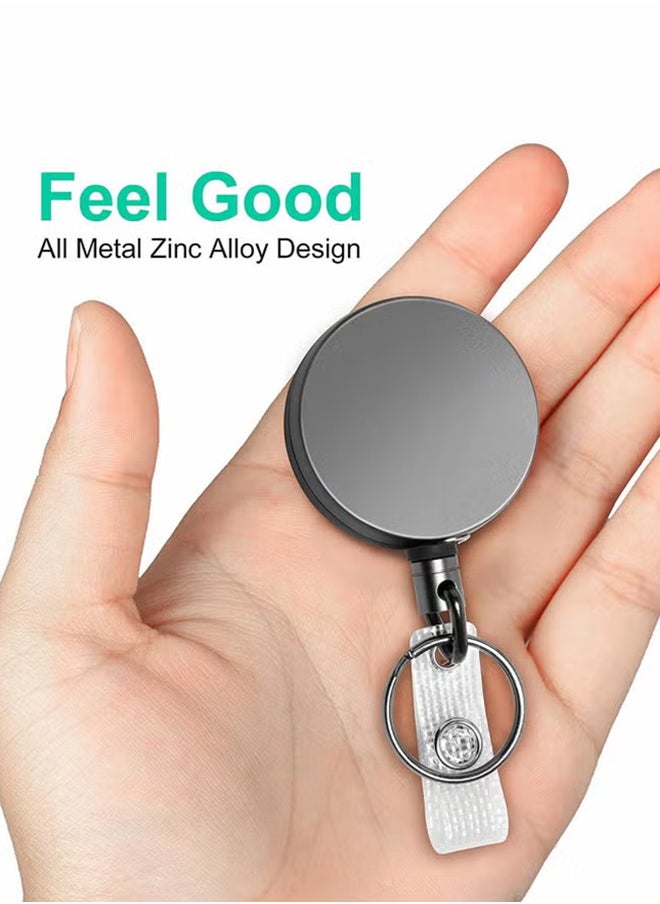 2 Pcs Heavy Duty Retractable Badge Holder Reel Metal ID Badge Holder with Belt Clip Key Ring for Name Card Keychain Grey - pzsku/Z8D6D14D0654CE19F8E6BZ/45/_/1701831421/bb070412-b75d-4ce6-86ba-8081c1c4a44a