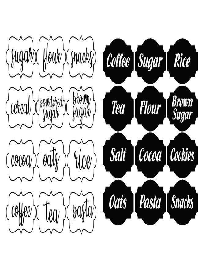 LIVECOOL Printed Jar & Pantry Label Waterproof Stickers Ingredient Labels Kicthen,Hotel Spice Jar Labels Preprinted 12 Names Sticky Adhesive (Pack of-2) - Image 1