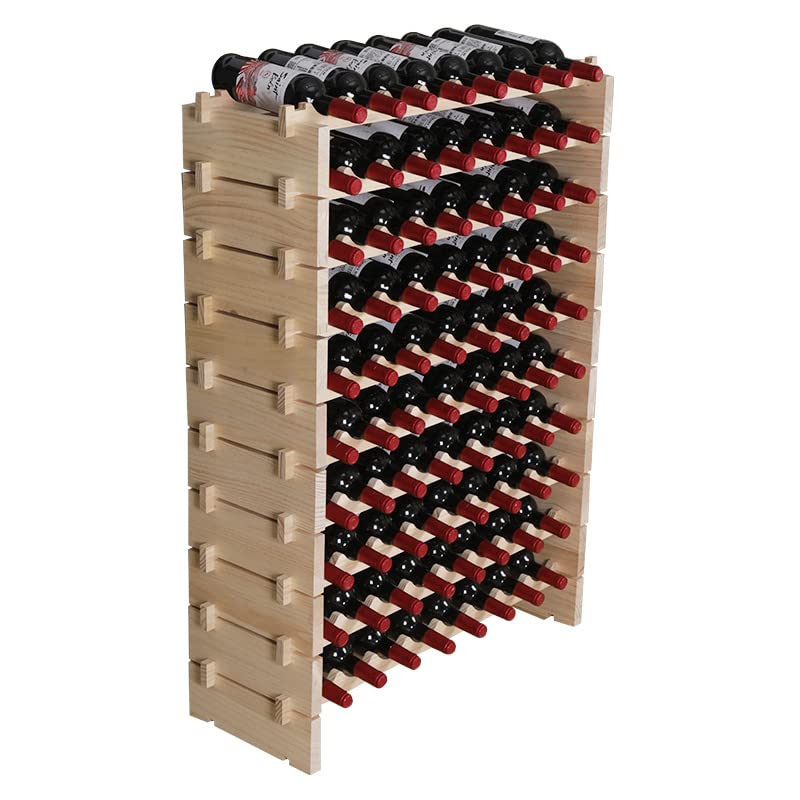 fdjamy fdjamy Wine Rack Cabinet Wooden Freestanding for Floor Stackable Storage Wine Bottle Holder 80 Bottles JJ 