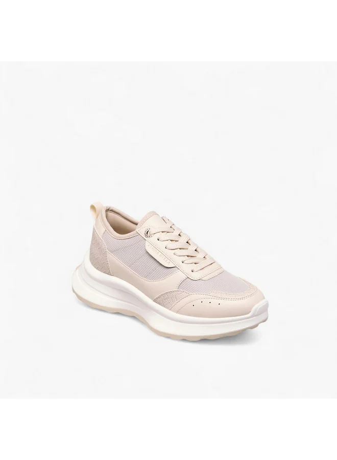 Flora Bella By Shoexpress Women Monogram Print Sneakers with Lace-Up Closure