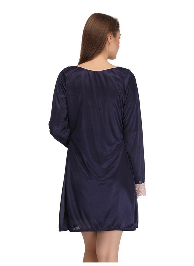 Clovia - Clovia Women's Short Nightdress (NS0799P08_L_Blue_Large) - Image 1