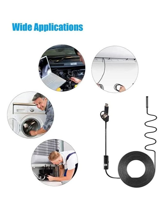 GENNEXT 3-in-1 IP67 waterproof USB Type-C + microUSB + USB HD 6 LED endoscope camera Android mobile phone, tablet, PC, laptop - Image 3