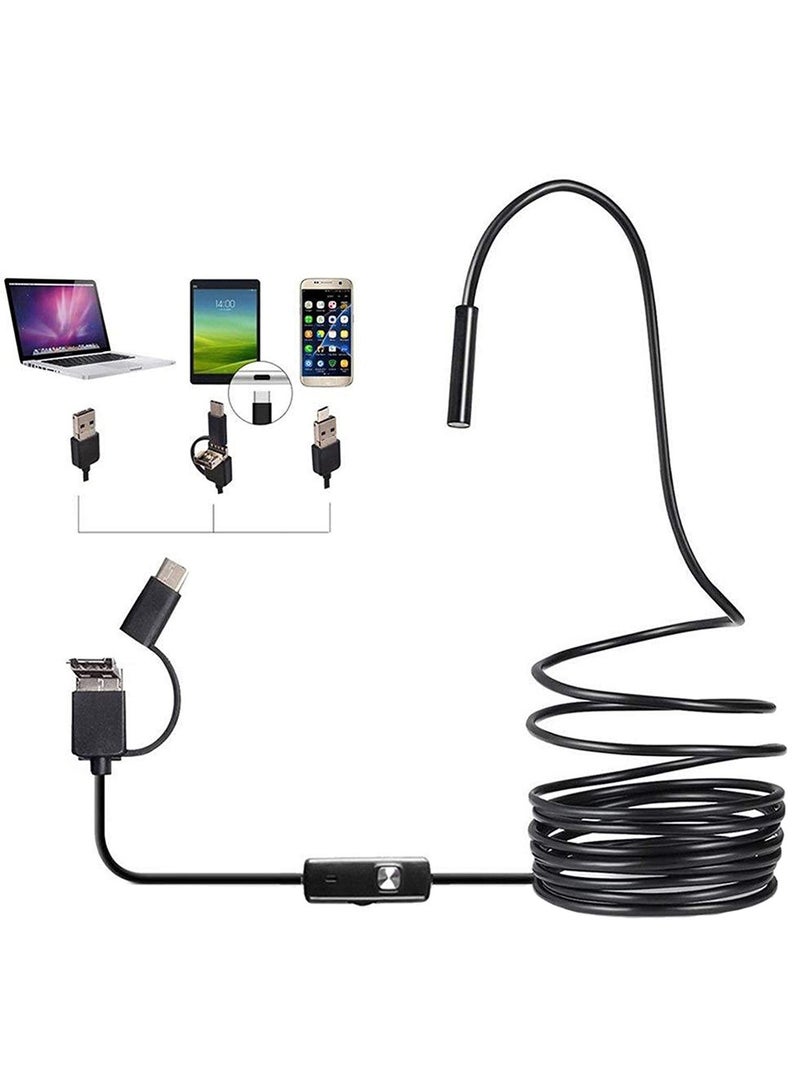 GENNEXT 3-in-1 IP67 waterproof USB Type-C + microUSB + USB HD 6 LED endoscope camera Android mobile phone, tablet, PC, laptop - Image 4