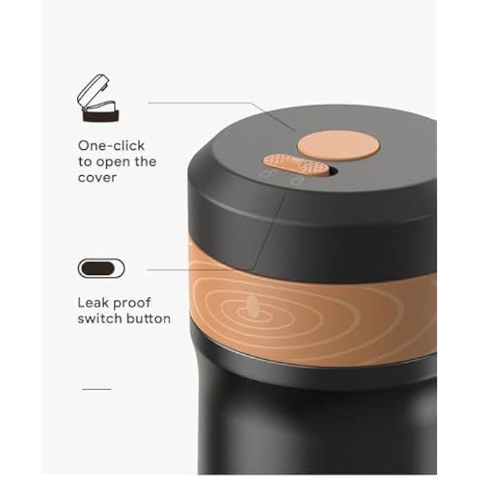 كاست ويف مكبس قهوة فرنسي 320 مل، مكبس قهوة من الفولاذ المقاوم للصدأ معزول بالفراغ، كوب سفر مع فلتر فريد مانع للتسرب، جهاز تخييم خارجي لتحضير القهوة المفلترة والشاي السائب ورغوة الحليب - Image 3