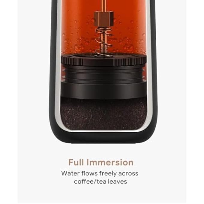 كاست ويف مكبس قهوة فرنسي 320 مل، مكبس قهوة من الفولاذ المقاوم للصدأ معزول بالفراغ، كوب سفر مع فلتر فريد مانع للتسرب، جهاز تخييم خارجي لتحضير القهوة المفلترة والشاي السائب ورغوة الحليب - Image 5