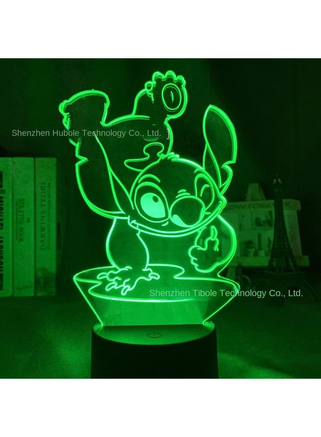 الأزرق جي دبليو Stitch 3D أضواء الليل الملونة التي تعمل باللمس التحكم عن بعد - Image 1