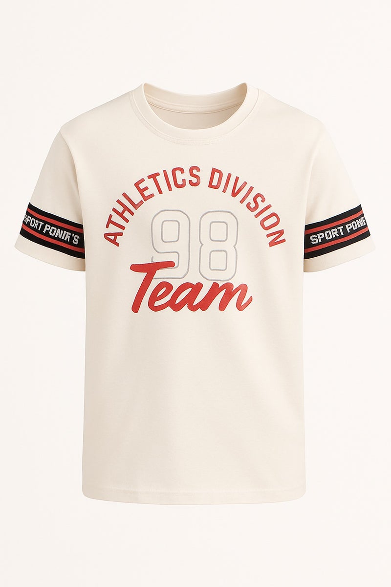 فكتور اند جين طقم بناتي قطعتين - بلوزة بطبعة شعار مع بنطال مطابق - أنيق ومريح - قصة مريحة - Image 4