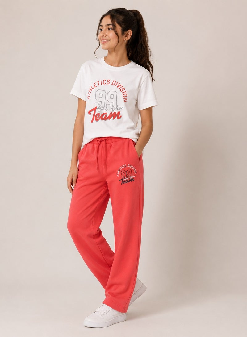 victor and jane Girls' 2 Pc Set - Slogan Print Top with Matching Bottom – Stylish and Comfortable - Relaxed Fit - Image 2