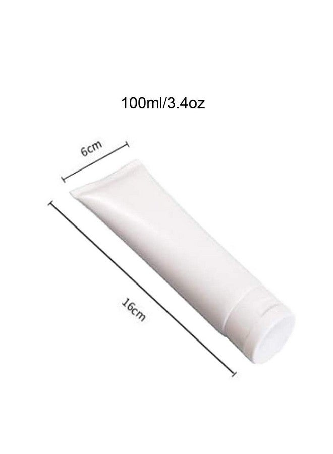 NaRaMax 20Pcs 100Ml 3.4Oz White Plastic Facial Cleaner Soft Tube Bottles Empty Refillable Travel Makeup Sample Packing Container Storage Pot Jar Vials Dispenser For Toiletries - Image 2