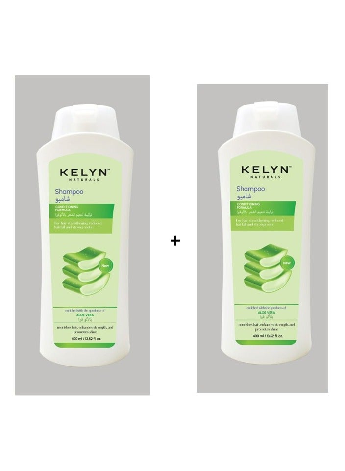 KELYN NATURALS ALEOVERA SHAMPOO FOR HAIR STRENTHENING AND STRONG ROOTS 400 ML, COMBI PACK