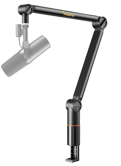 BA91 Microphone Boom Arm, [ Sturdy & Stable] [Adjustable 360°]Rotatable Mic Boom Arm Stand with 3/8″ to 5/8″ Adapter, Heavy Duty Microphone Stand