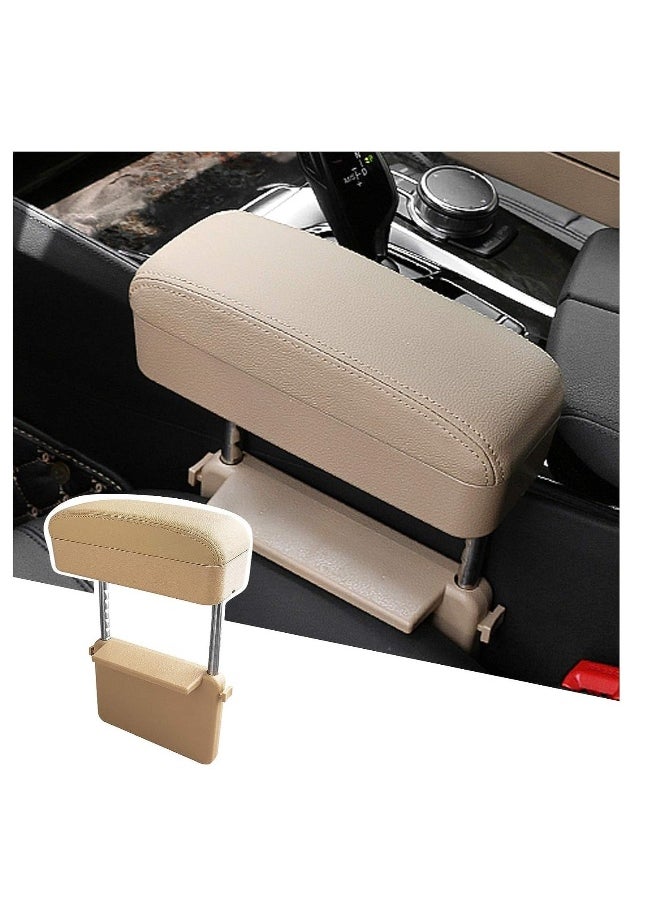 Car Armrest Extender Support Elbow - Adjustable Height Comfort Arm Rest Pads Extender for Universal Auto Car Center Console (Beige)