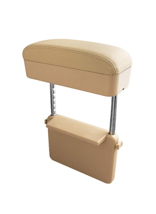 Car Armrest Extender Support Elbow - Adjustable Height Comfort Arm Rest Pads Extender for Universal Auto Car Center Console (Beige)