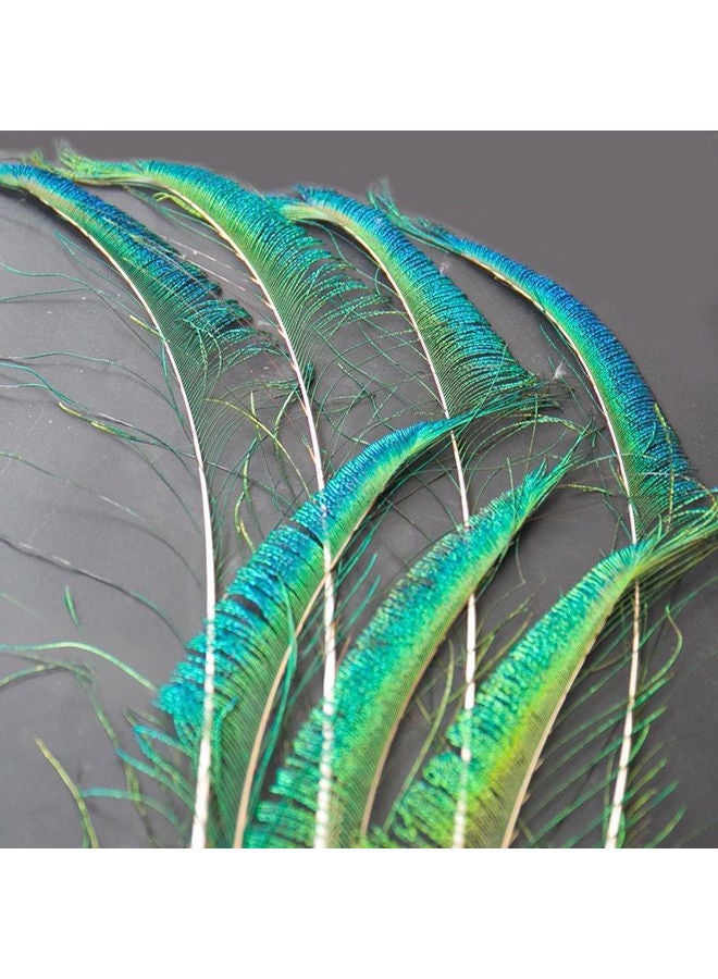 Y&D 50-Piece Natural Peacock Feather For Diy Handicraft Green 35*35*35cm - Image 2