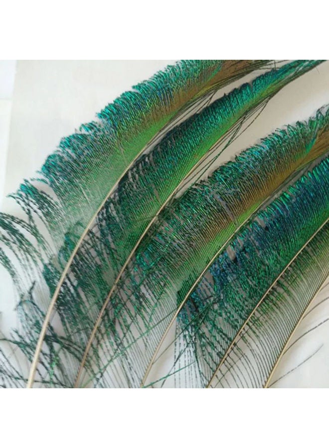 Y&D 50-Piece Natural Peacock Feather For Diy Handicraft Green 35*35*35cm - Image 3