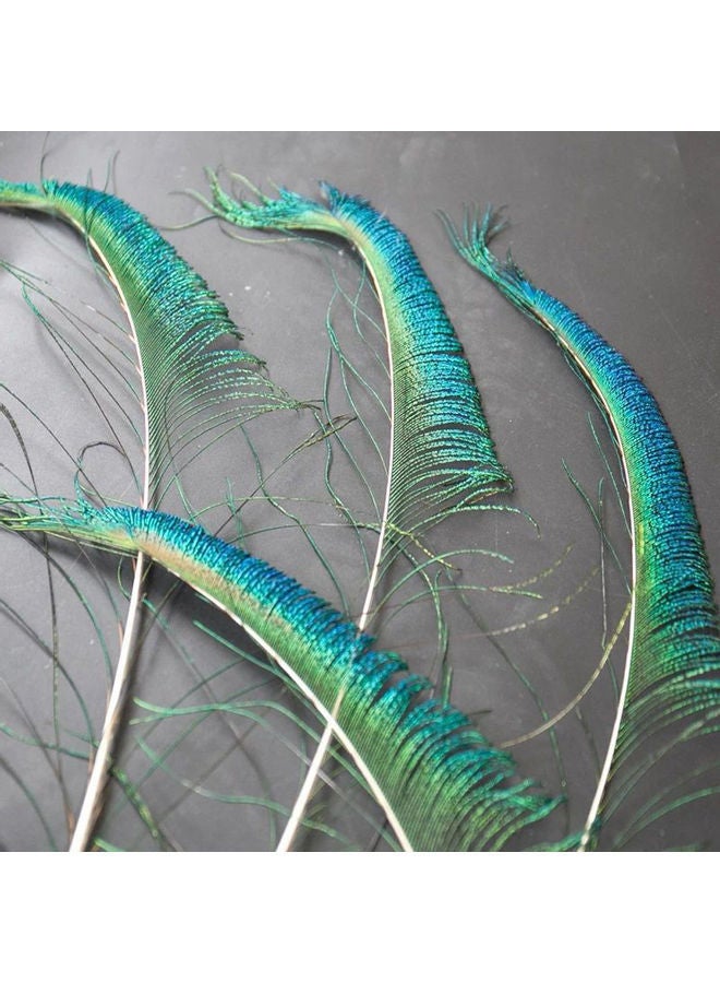 Y&D 50-Piece Natural Peacock Feather For Diy Handicraft Green 35*35*35cm - Image 4