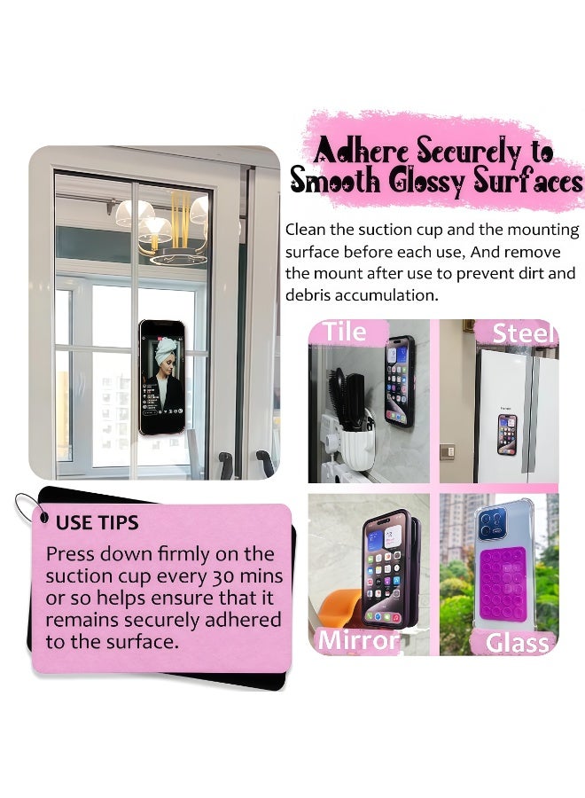 CHIYLE 4Pcs Suction Phone Case Mount , Silicone Phone Suction Grip Compatible with iPhone & Android, Anti-Slip Hands-Free Phone Holder, Sticky Grip for TikTok Videos, Selfies & Cooking - Image 5