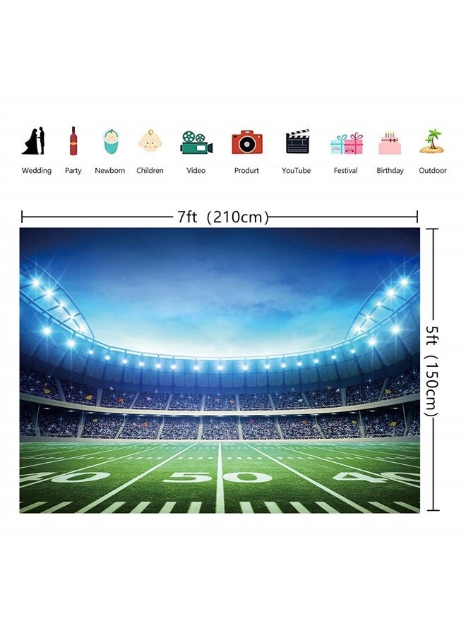 INRUI RUINI Football Field Photography Backdrop Football Field AuditoriumLight Themed Party Backdrop 7x5FT - Image 2