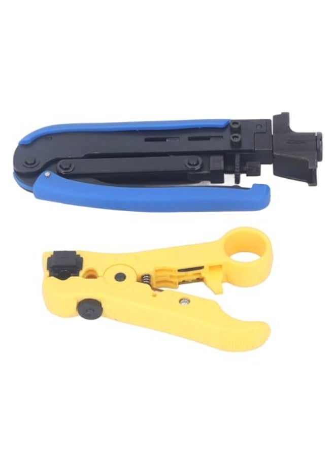 ViaGasaFamido Coaxial Compression Tool, Wire Stripper Tool Steel Quick Stripping Professional Coax Cable Crimper Kit for Indoor  - Image 5