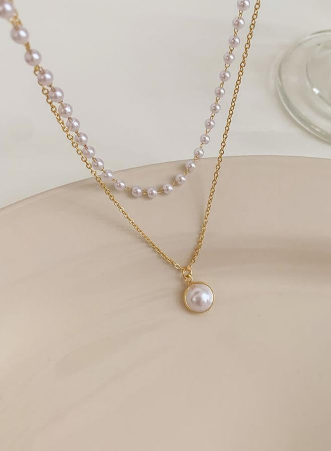 Take Two Faux Pearl Layered Necklace - Image 4