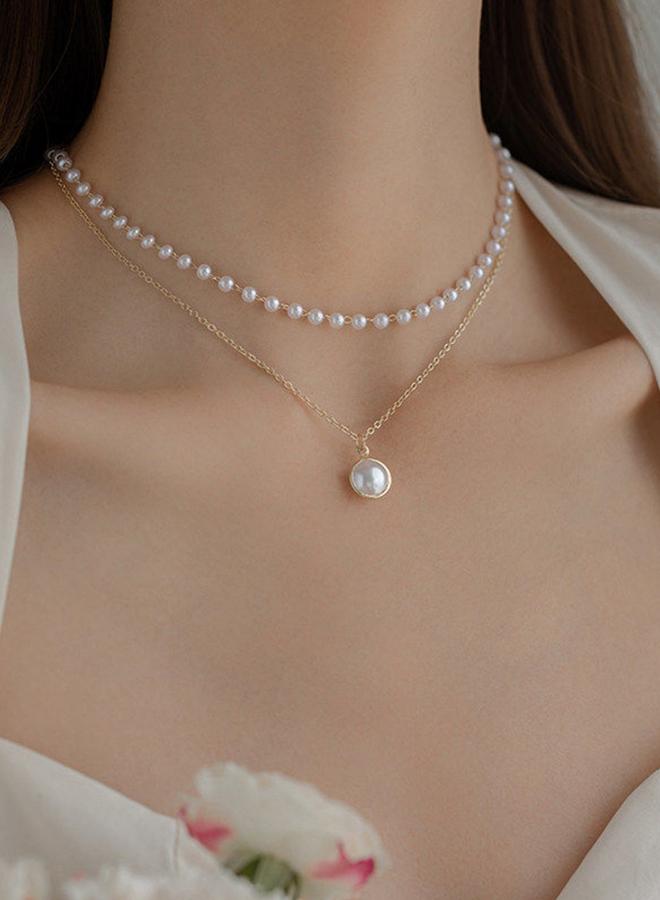 Take Two Faux Pearl Layered Necklace - Image 2