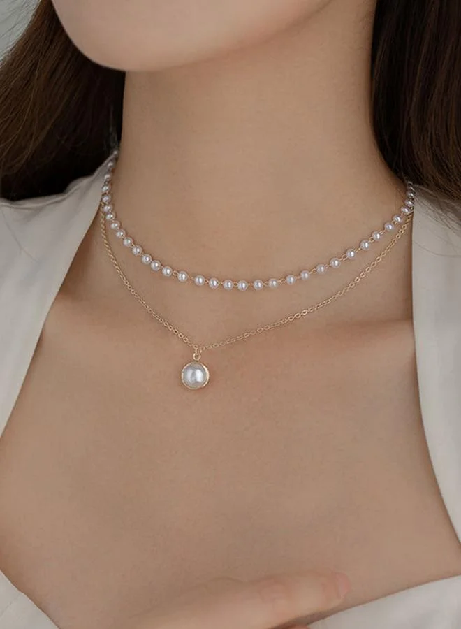 Take Two Faux Pearl Layered Necklace