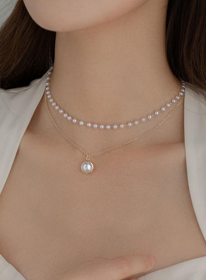 Take Two Faux Pearl Layered Necklace - Image 1
