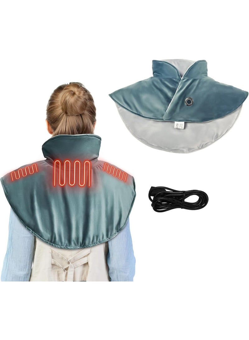 Balanced electric heating pad (weighted) for neck and shoulders - Heat scarf for back and spine comfort - 3 adjustable heat levels - Comfortable heating pad for men, women, and the elderly - Image 1
