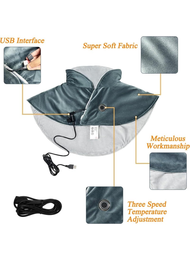 Balanced electric heating pad (weighted) for neck and shoulders - Heat scarf for back and spine comfort - 3 adjustable heat levels - Comfortable heating pad for men, women, and the elderly - Image 5