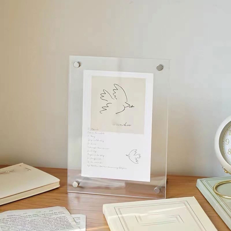 Transparent Acrylic Photo Frame Desktop Display Stand For Pictures Postcards Souvenirs - Image 5