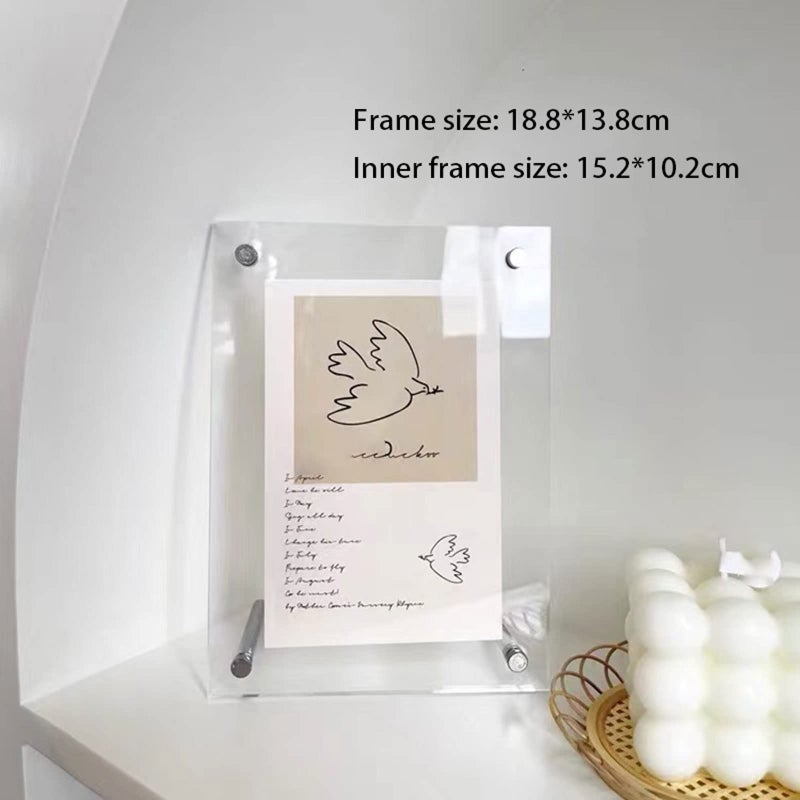 Transparent Acrylic Photo Frame Desktop Display Stand For Pictures Postcards Souvenirs - Image 4