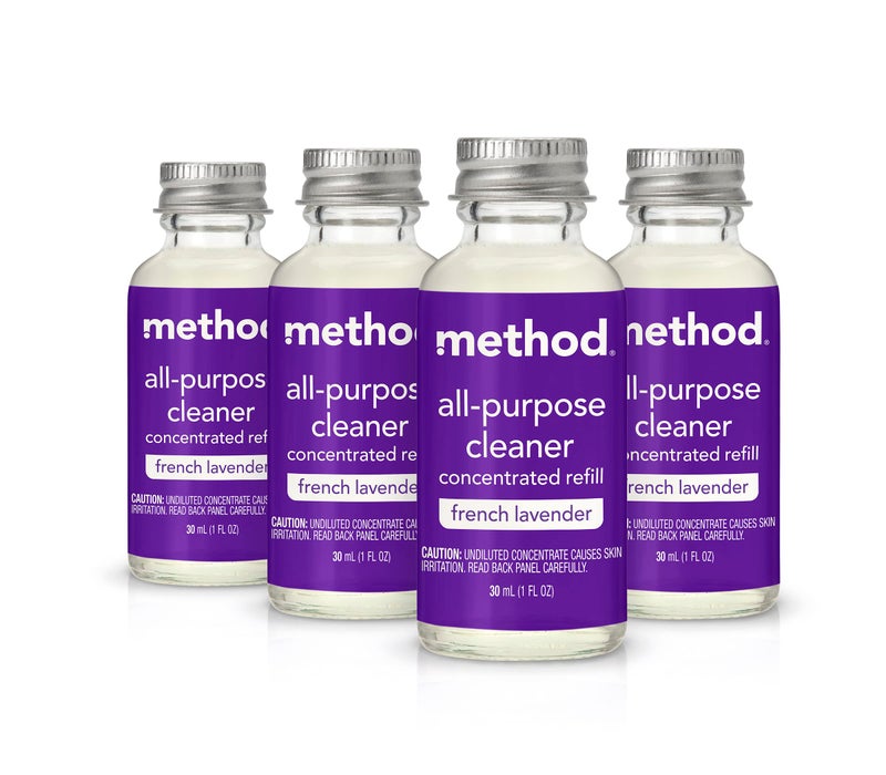 Method All-Purpose Cleaner Concentrates Starter Kit, Pink Grapefruit, 1 Reusable 14 fl oz Bottle and 2 Recyclable 1 fl oz Refills - Image 1