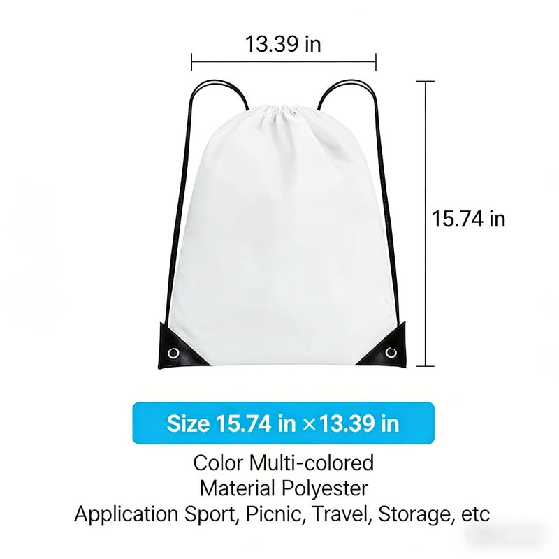 30 Pcs Purple Customizable Drawstring Backpack With Adjustable Thickened Shoulder Straps Washable Lightweight Minimalist Multipurpose Sports Bag For Back To School Summer Vacation Weddings Parties - Image 1