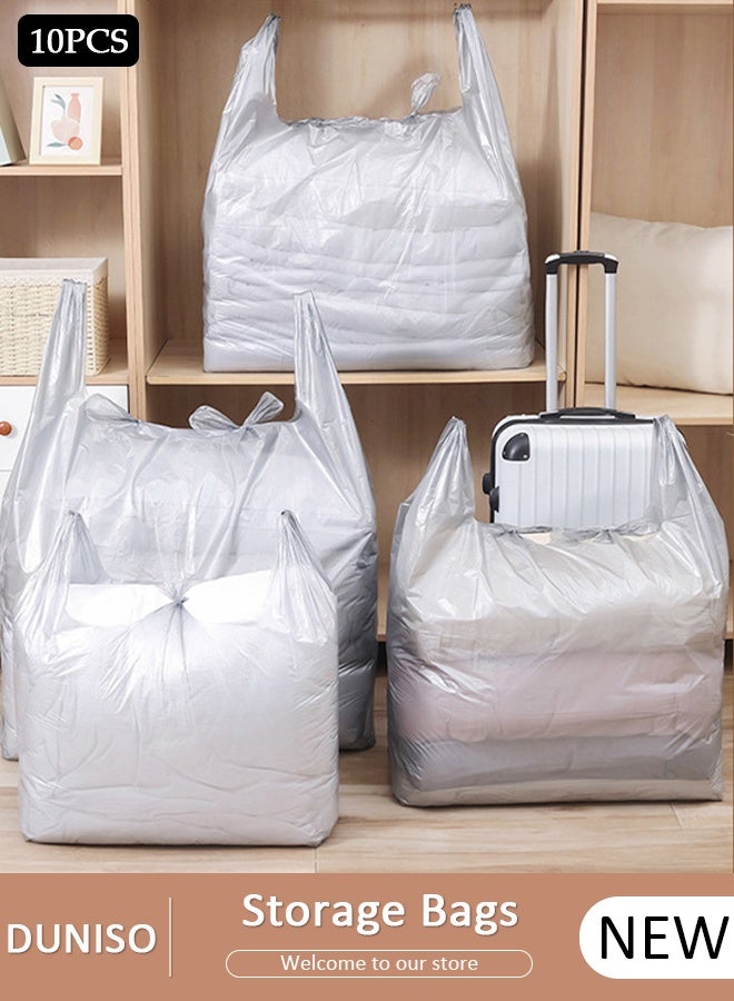 DUNISO 10pcs Plastic Storage Bag Set, Large Capacity Closet Storage Organizer, Moving Doggy Bags with Portable Handle Clothing Merchandise Bags for Clothes Packaging Storage Gift Bag Shipping T-Shirts Pants - Image 1