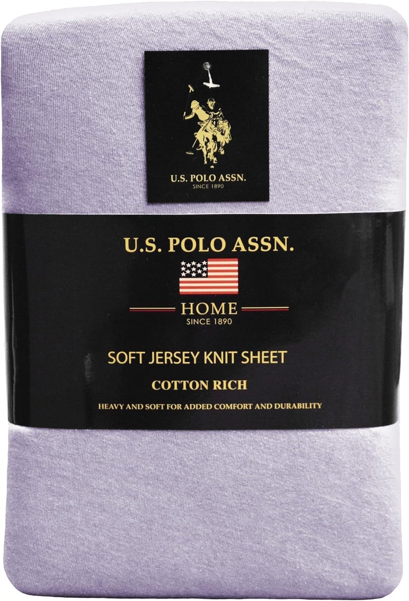 U.S. Polo Assn. U.S. Polo Assn. All Season  Soft and Cozy T-Shirt Material  1800 Thread Count 4-Piece Cotton Rich Jersey Sheet Set  - Image 1