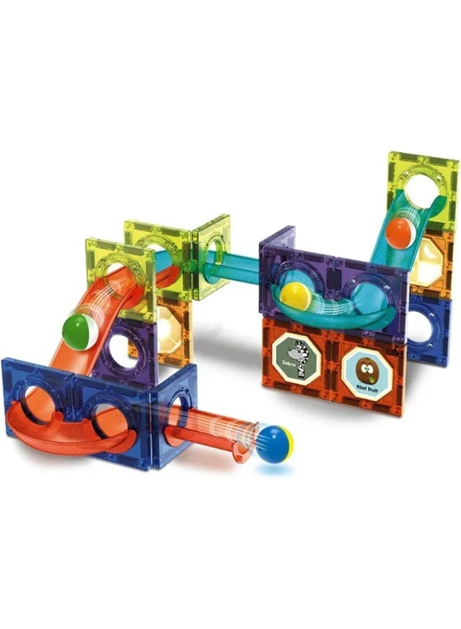 Little Learners - Magnetic Block And Marble Run Set 40pcs - Image 1