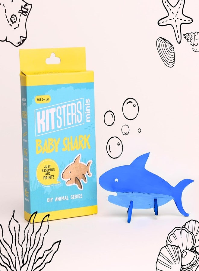 KITSTERS مجموعة كيتسترز بيبي شارك للأطفال - مجموعة حرف يدوية على شكل حيوانات من خشب MDF | مجموعة رسم وتلوين للأطفال من عمر 4 إلى 12 سنة | مجموعة فنية وحرفية مع فيديو تعليمي | هدية مثالية لعيد الميلاد - Image 1