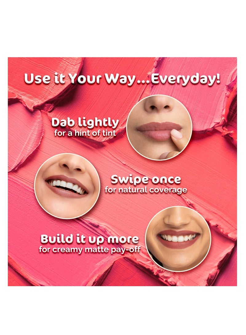 Mamaearth Creamy Matte Long Stay Lipstick with Murumuru Butter and Vitamin E for 8 Hour Long Stay  Flakeproof and Non Drying   Intense Color Payoff   4.2g  Pillow nude - Image 3