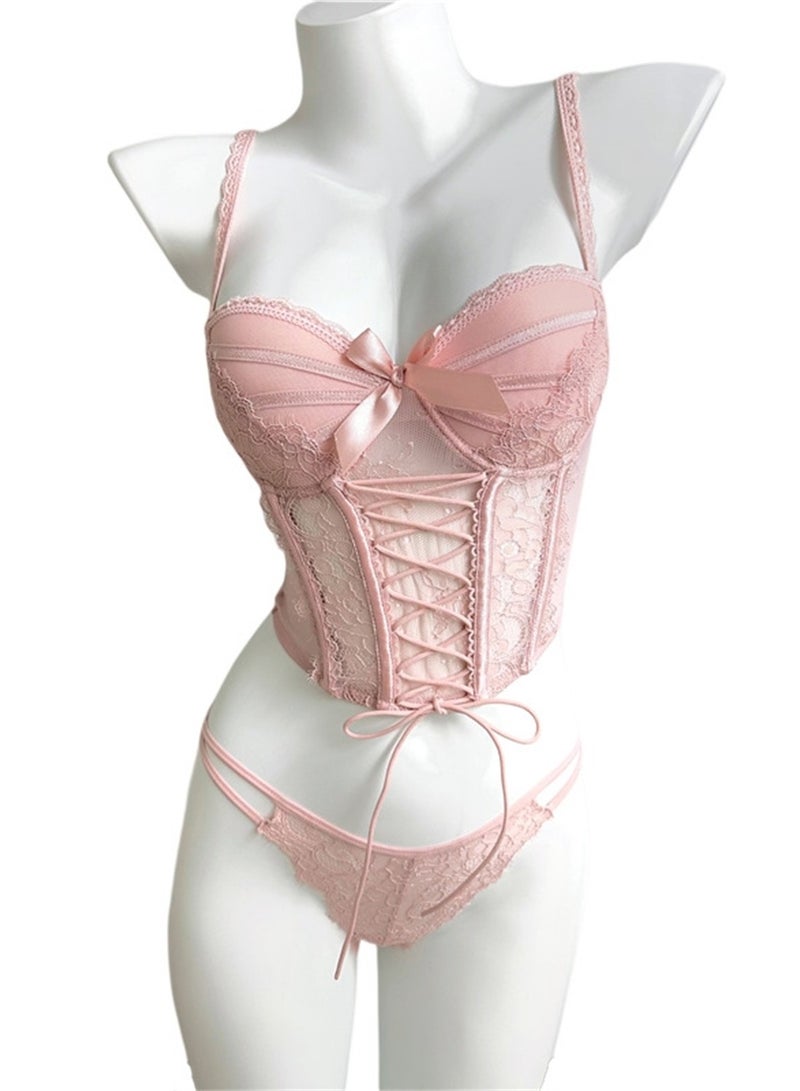 Fishbone bra push-up inner bra corset waist strap underwear set vest bra underwear - Image 1